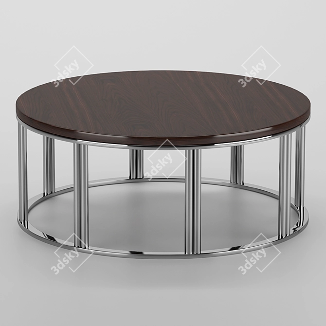 Sleek Metal Coffee Table 3D model image 3