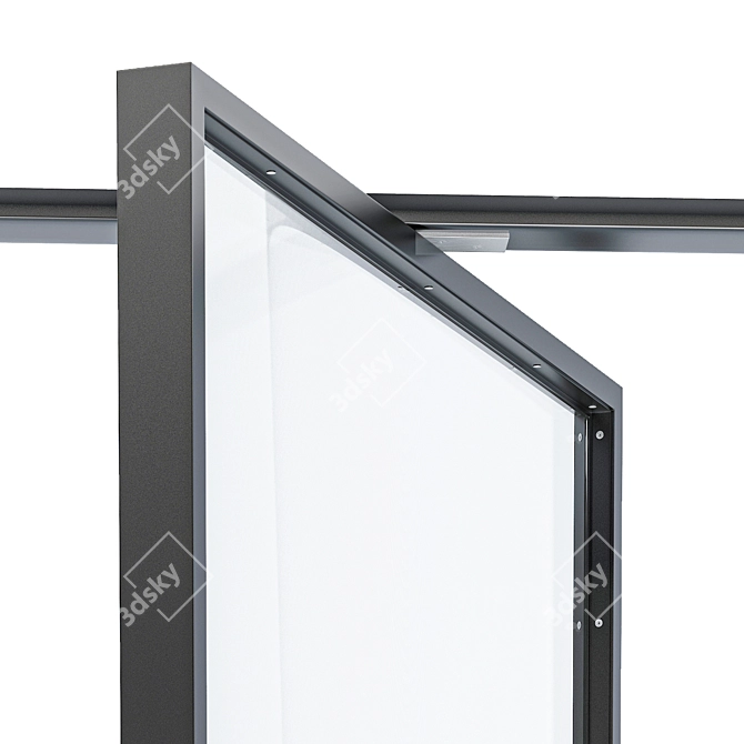 Steel Glass Pivot Door: Versatile & Elegant 3D model image 4