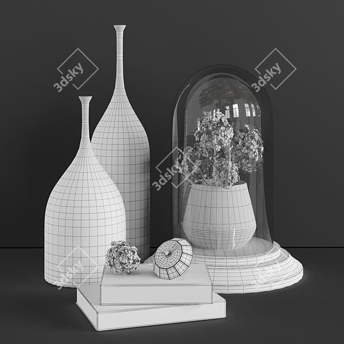 Gorgeous Hydrangea Decor Set 3D model image 5