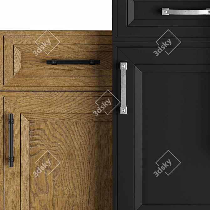 Modernized Cabinet Door Set 3D model image 2