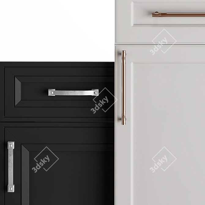 Modernized Cabinet Door Set 3D model image 3