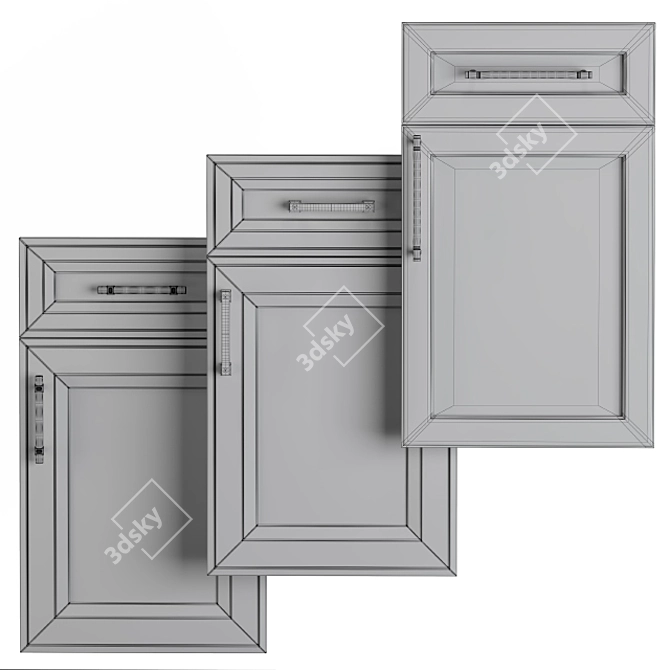 Modernized Cabinet Door Set 3D model image 4
