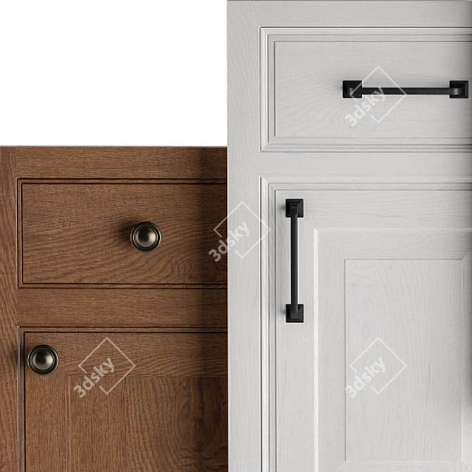 Modern Cabinet Door Set 3D model image 2