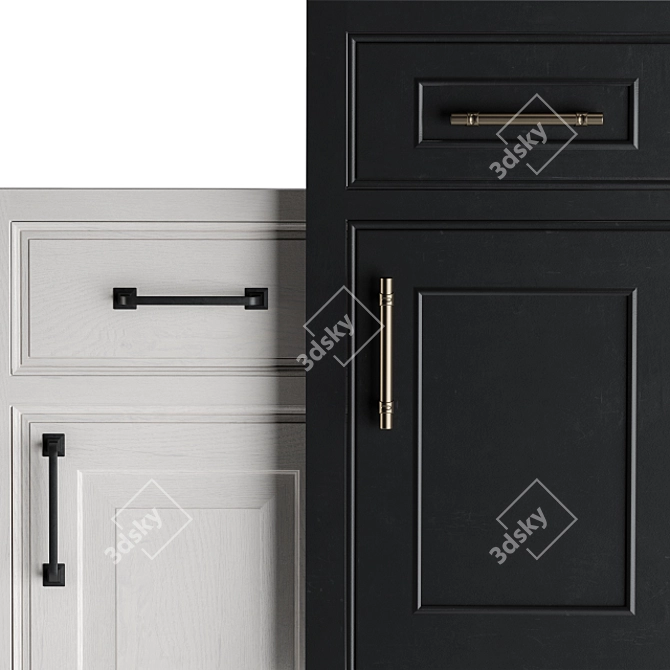 Modern Cabinet Door Set 3D model image 3