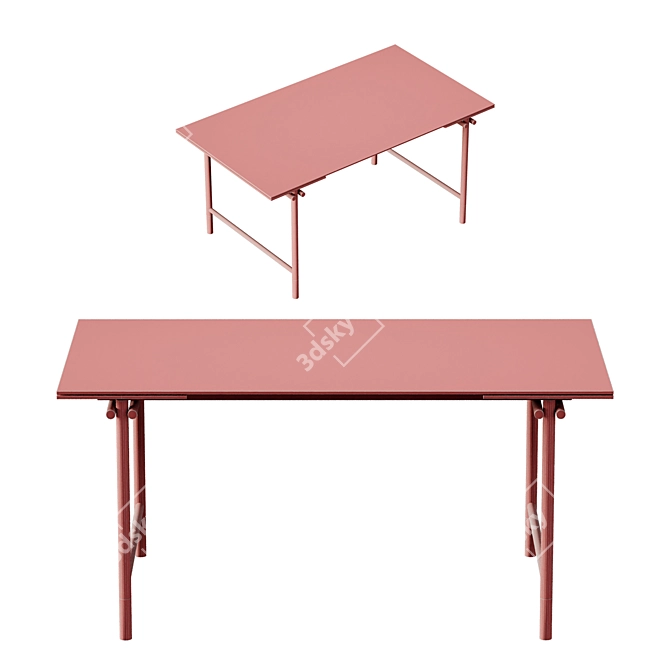 Contemporary Monogram Table 3D model image 2