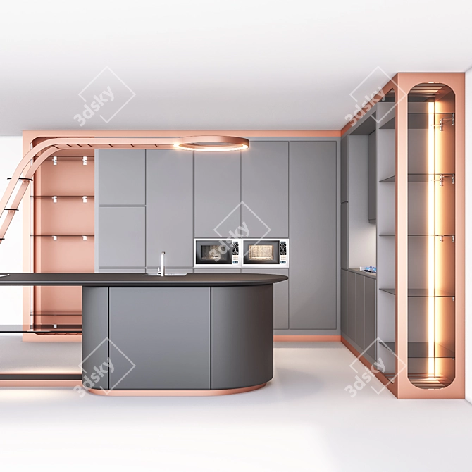 Modern Kitchen Set 2015 3D model image 14