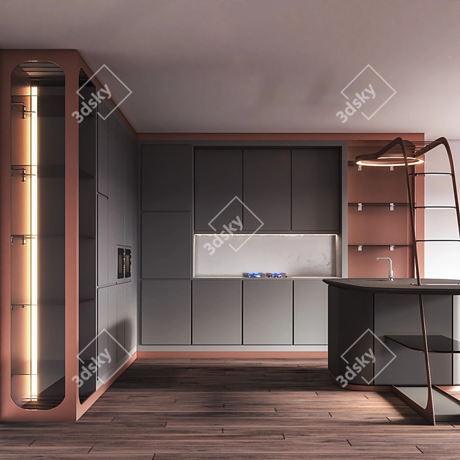 Modern Kitchen Set 2015 3D model image 19
