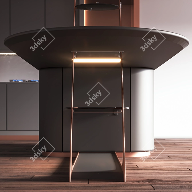 Modern Kitchen Set 2015 3D model image 2