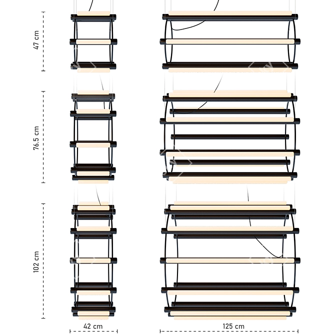 Minimalist Pipe Chandelier: Pipeline Chandelier 3D model image 2