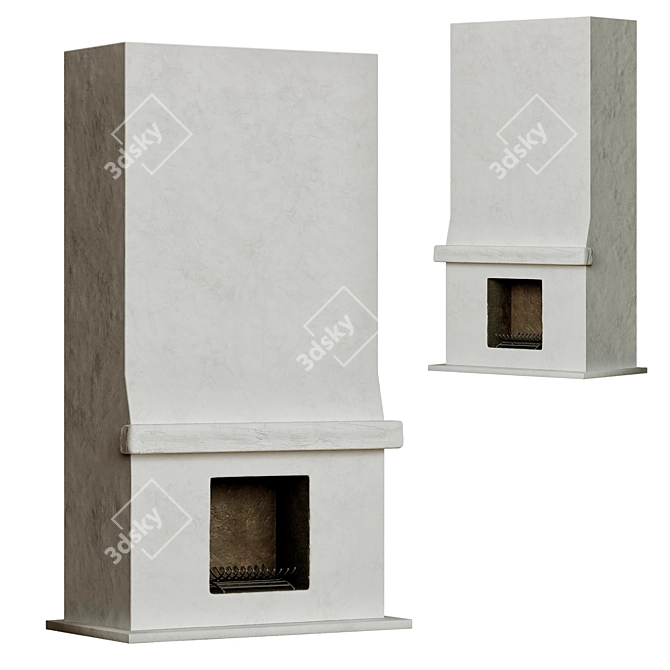Luxury Fireplace: 200cm x 100cm x 335cm 3D model image 1