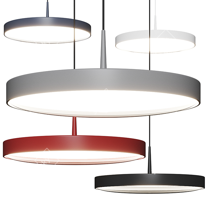 Modern ARVA Pendant Lamp: 440 Gray by Ribag 3D model image 1