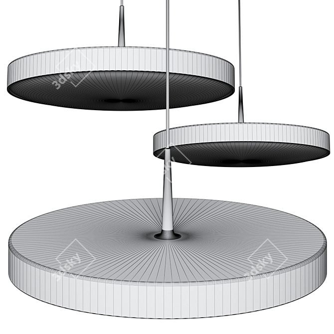 Modern ARVA Pendant Lamp: 440 Gray by Ribag 3D model image 3