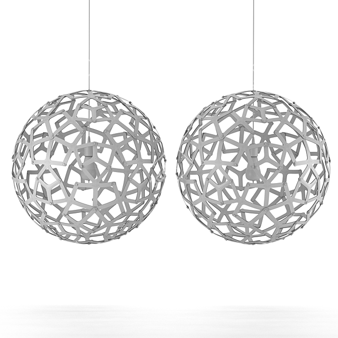 Minimalist Circle Lamp 35cm 3D model image 2