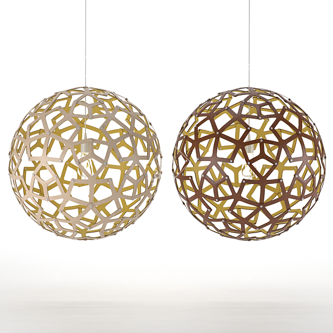 Minimalist Circle Lamp 35cm 3D model image 3