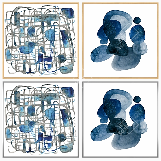 Modern Art Set with Multiple Frame Options 3D model image 3