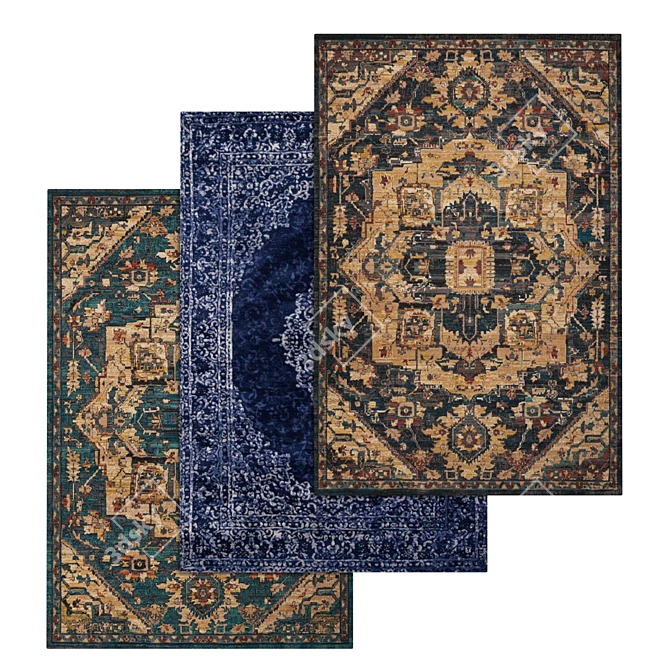 Luxury Textured Carpet Set 3D model image 1