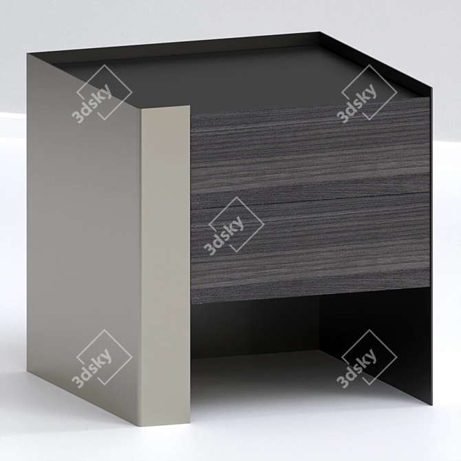 Chloe: Sleek Rectangular Bedside Table 3D model image 1