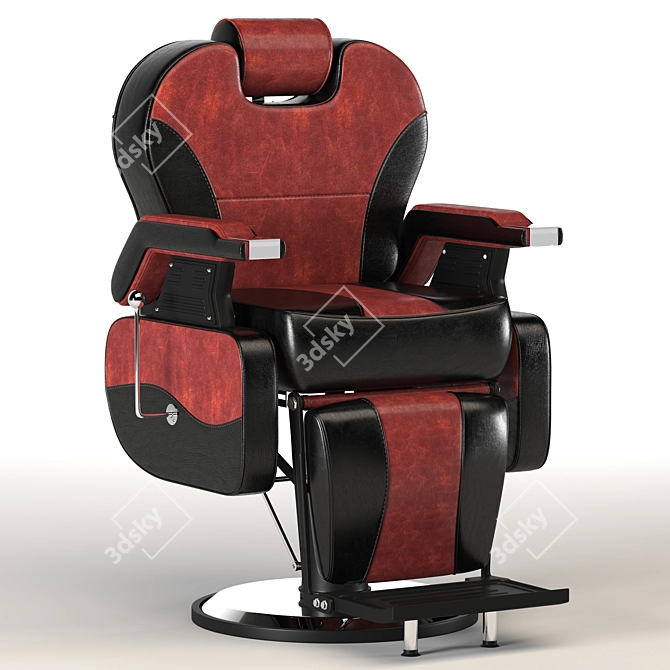 Ultimate Barber Chair: Quad Mesh, Textured, UV Mapped 3D model image 1