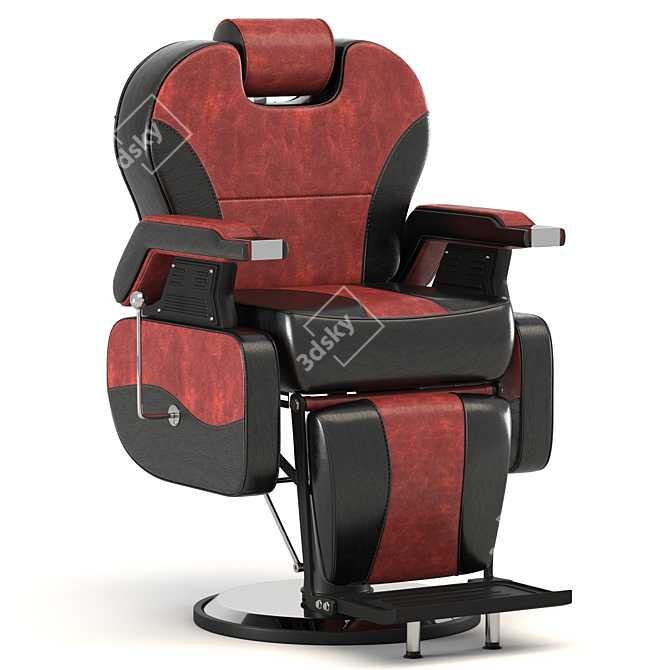 Ultimate Barber Chair: Quad Mesh, Textured, UV Mapped 3D model image 4