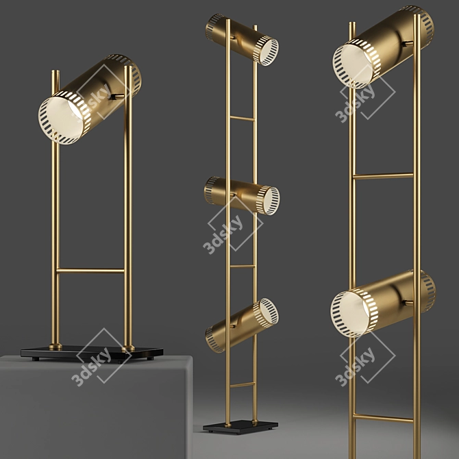 Elegant Samuel Floor Lamp 3D model image 1