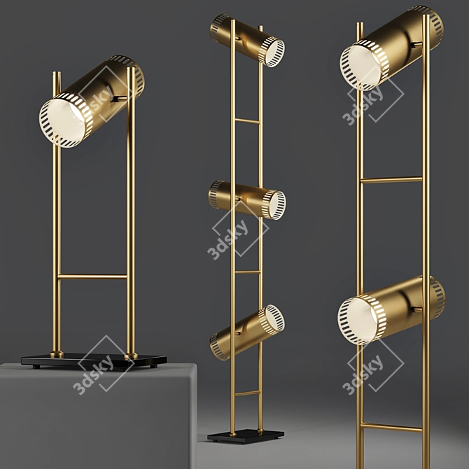 Elegant Samuel Floor Lamp 3D model image 2