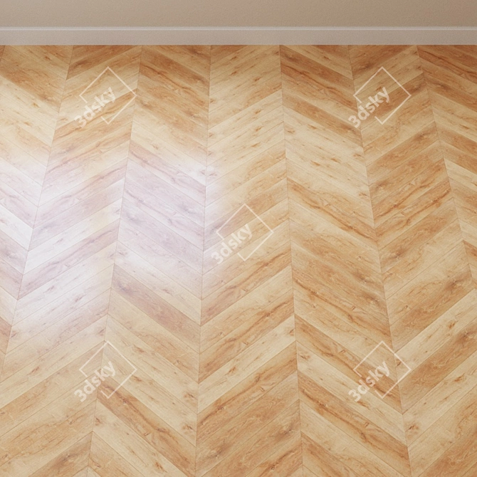 French Oak Chevron Vinyl Laminate, Aquafloor Realwood Glue 3D model image 3