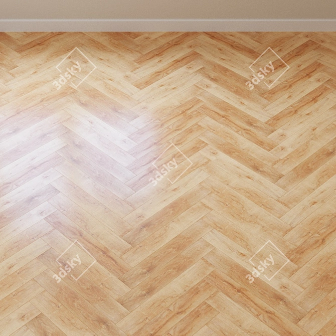 French Oak Chevron Vinyl Laminate, Aquafloor Realwood Glue 3D model image 4