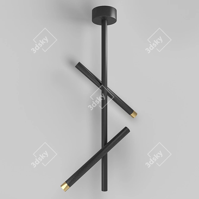 Modern Black Metal Pendant Light 3D model image 1