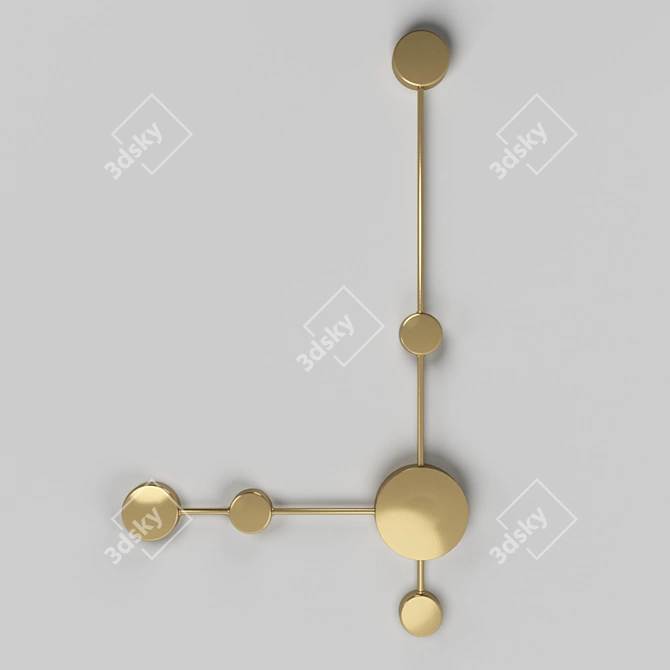 Modern Geometry Gold LED Wall Light 3D model image 1