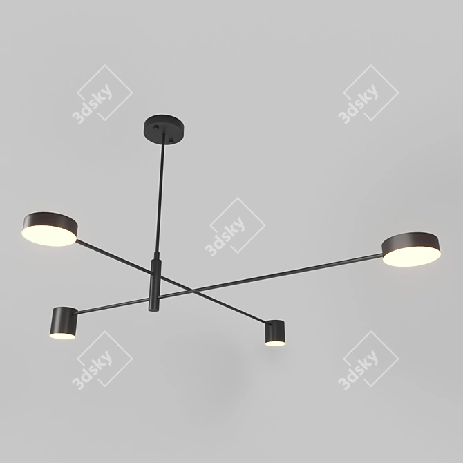 Modern Black Pendant Light 3D model image 1