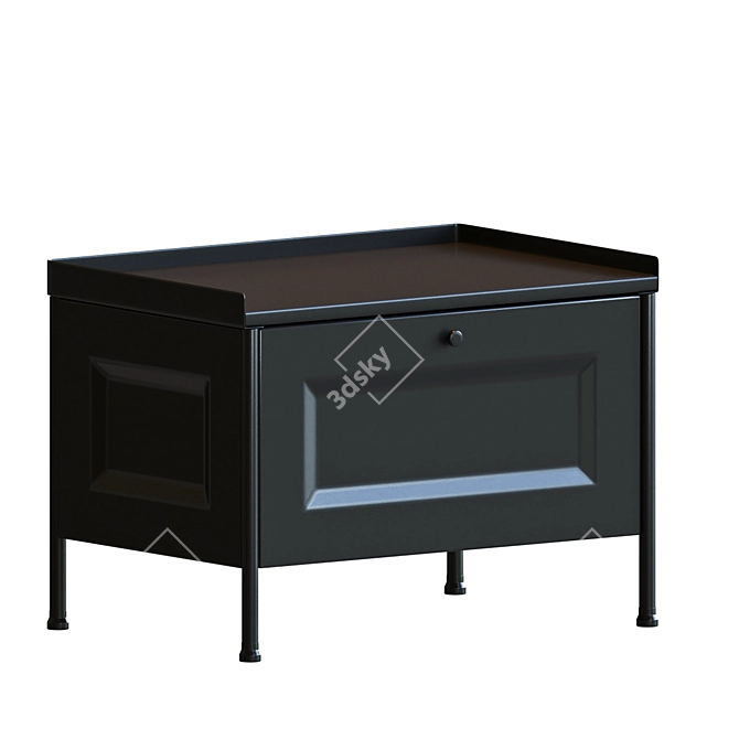 Sleek Black Storage Bench - KORNSJÖ 3D model image 3