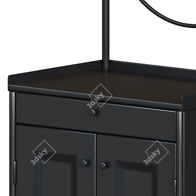 Sleek Black Storage Bench - KORNSJÖ 3D model image 4