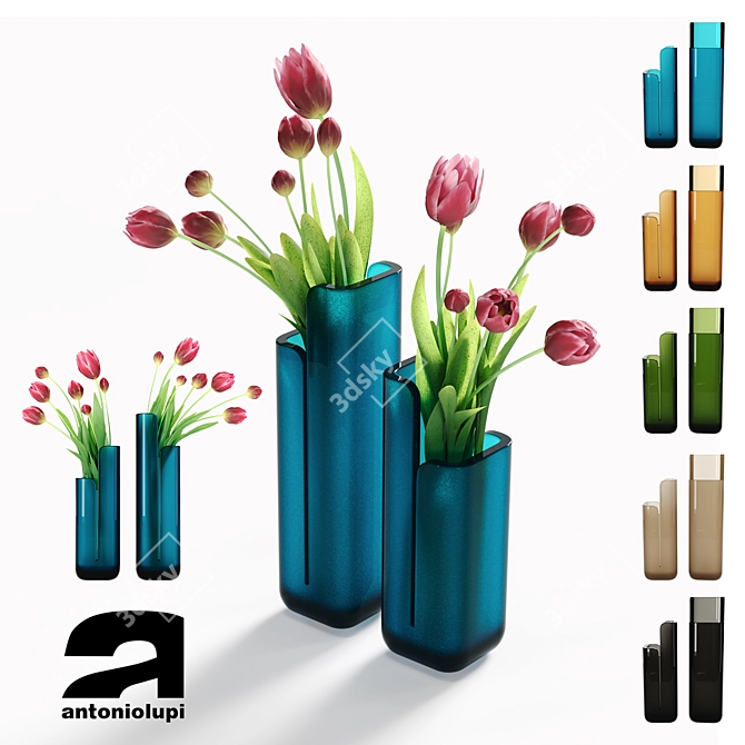 Crystalmood Vase: Tulip-inspired Elegance 3D model image 1