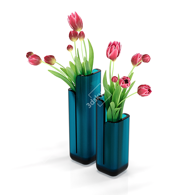 Crystalmood Vase: Tulip-inspired Elegance 3D model image 3