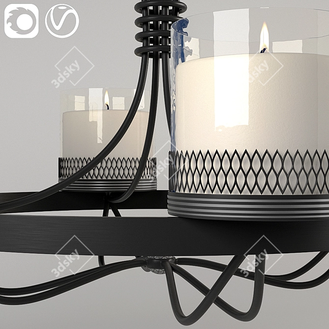 Elegant Classic Candle Chandelier 3D model image 2