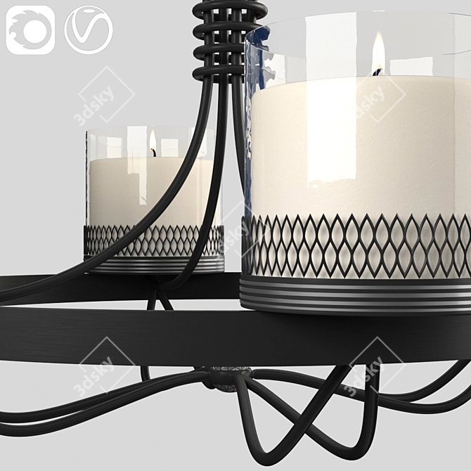 Elegant Classic Candle Chandelier 3D model image 5
