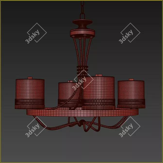 Elegant Classic Candle Chandelier 3D model image 7