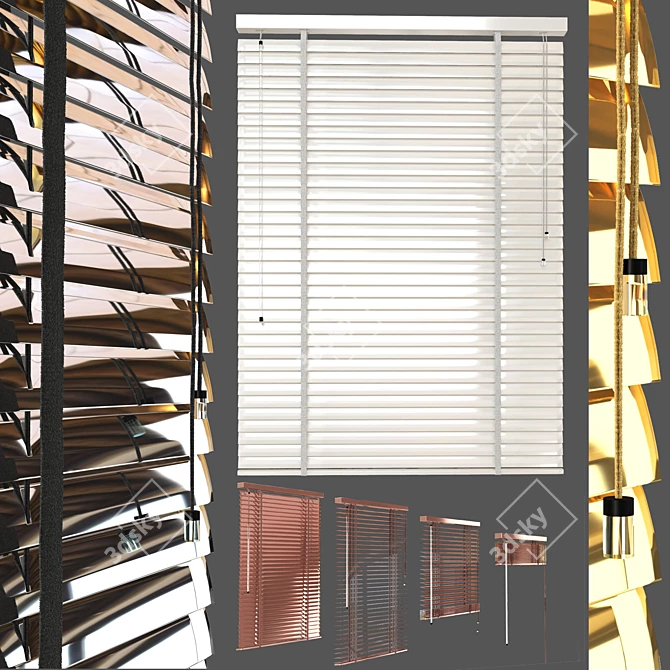 Metal Blind: 1200mm Length, 4 Positions 3D model image 1