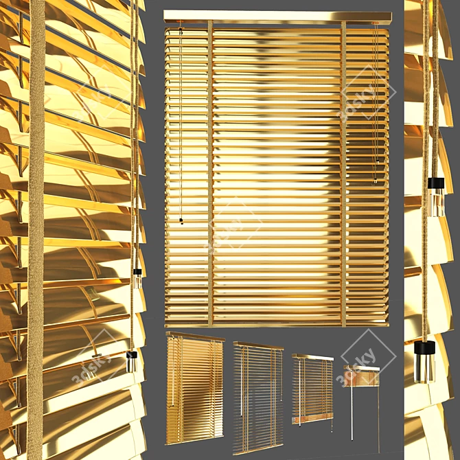 Metal Blind: 1200mm Length, 4 Positions 3D model image 4