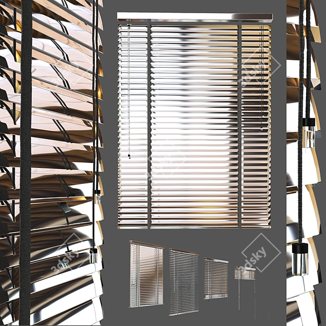 Metal Blind: 1200mm Length, 4 Positions 3D model image 8