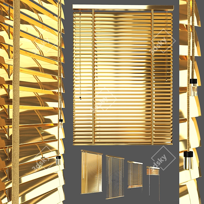 Metal Blind: 1200mm Length, 4 Positions 3D model image 9