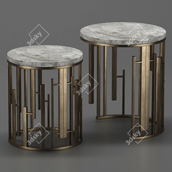 Elegant Circular Luxury Coffee Table 3D model image 1