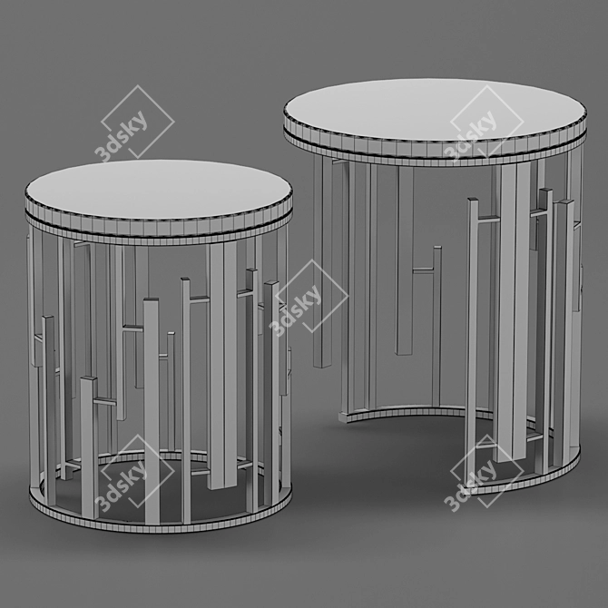 Elegant Circular Luxury Coffee Table 3D model image 2