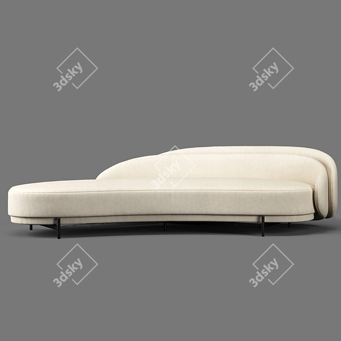 Luxury Layered Back Sofa 3D model image 6