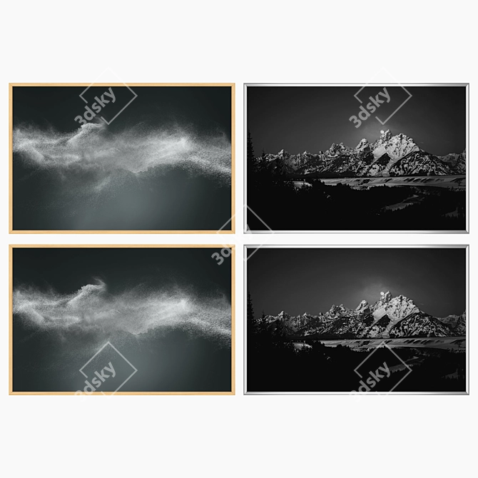 Elegant Wall Art Set with Multiple Frames 3D model image 3