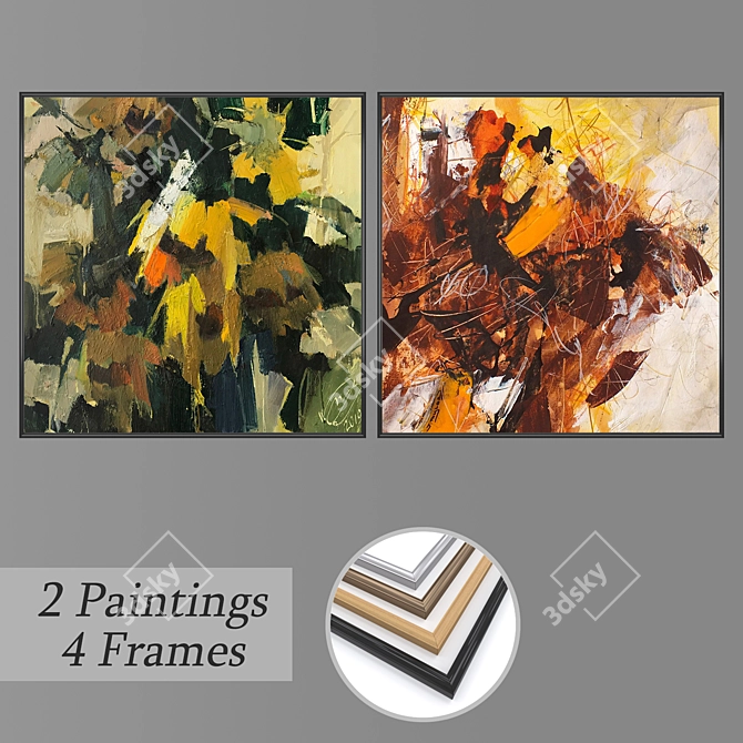 Wall Art Set No. 1721 with Multiple Frames 3D model image 1
