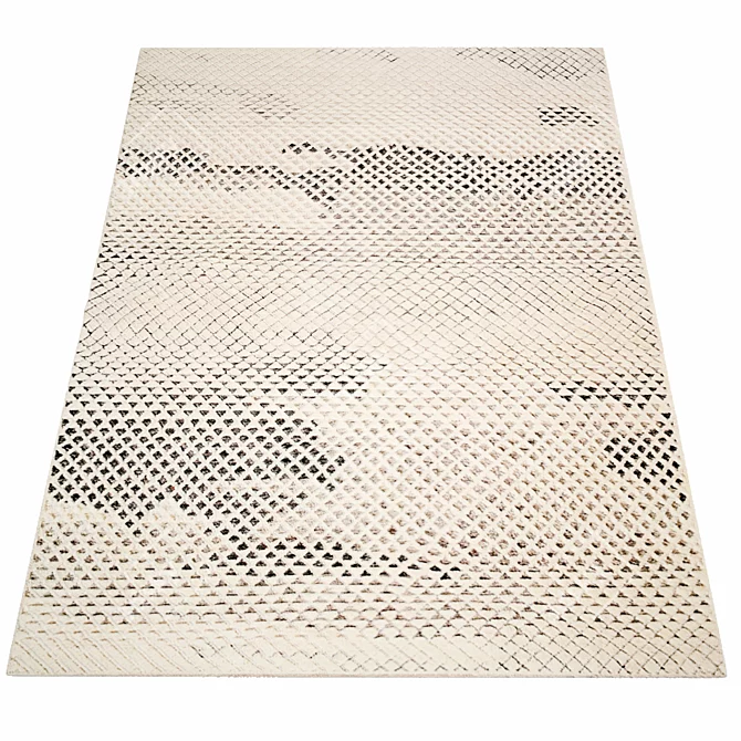 Elegant Serpentine Wool Rug 3D model image 2