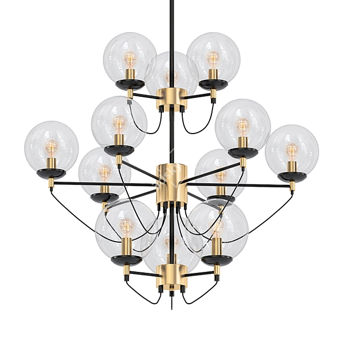 Elegant Pearl 12 Ceiling Light 3D model image 1