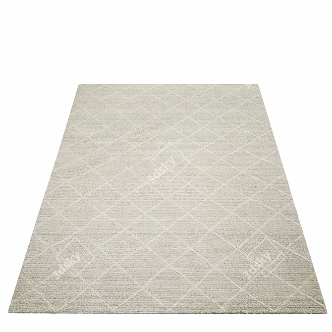 Handwoven Wool Rug: Reina Diamond Accent 3D model image 2