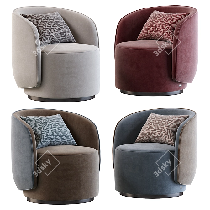 Fendi Casa Annabelle Armchair: Sleek & Elegant 3D model image 1